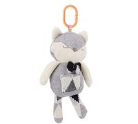 Bewinner Cute Baby Toy Animal Baby Doll Soothing Doll with Hook for Stroller, High Elastic PP Cotton Filling, Height 30cm (Little raccoon cat)