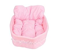 Bewinner Cute Dog Bed for Small Dogs, Calming Puppy Bed with Soft Washable Cover, Comfortable Foldable Pet for Cats Too, Plush Sleeping in Pink (Pink)