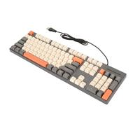 Bewinner Cute Gaming Keyboard, 104 Keys Wired Keyboard with 3 Color Keycaps, USB Interface Colorful for Business, Compatible with XP 7 8 10 11 OS X, Pink (Type 2)