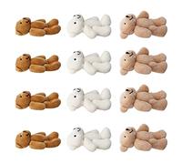 Bewinner Cute Mini Teddy Plush Toy Set for Carnival Party Supplies, 12 Pcs Mini Stuffed Bears Keychain Decorations, 3.5x1.8x1.6in