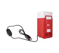 Bewinner DC 5V 10W Small Refrigerator, PC USB Portable Refrigerator, Mini Office/Room/Garageper Refrigerator, Mini Cooler/Heating - Red/Black(rosso)