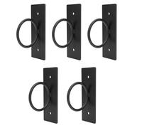 Bewinner Decorative Rope Supports Holders - Drop Ring Brackets 304 Stainless Steel Black Wall Mounted Hanger Ceiling Hook for Hemp Rope Fencing Stair Deck Railing Hanging Plants