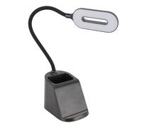 Bewinner Desk Lamp with Wireless Charger, 3 Modes Eye Caring Touch Table Lamp, Flexible Gooseneck LED Reading Light with Pen Holder for Bedroom Study Office (Black)