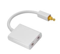 Bewinner Digital Optical Audio Splitter Adaptor 1 in 2 Out, Gold Connectors, Low-loss Core for CD Player, Ideal for Receiver and Recorder, Fiber Audio Cable for Home Theater (White)