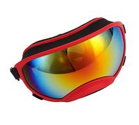 Bewinner Dog Goggles for Large Dogs, Windproof UV Protection Sunglasses for Dogs Adjustable Strap, Durable Pet Eye Wear, Red Frame Black Goggles (Red Frame Lens)