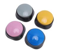 Bewinner Dog Talking Buttons 4 Pack, 30 Seconds Recordable Buttons for Pet Training, Interactive Voice Recording for Dogs Cats, Fun Communication Toy with 4 Colors (Yellow, Blue,