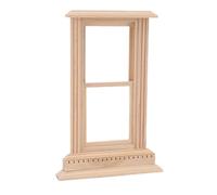 Bewinner Dollhouse Sash Window Frame, Miniature Wooden Sash Window Frame,