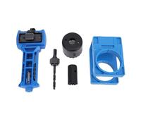 Bewinner Door Lock Installation Kit with Hole Saw & Mortiser Tool for 1-3/8" to 1-3/4" Thick Doors, Adjustable Guide Template for Accurate Latch & Lock Hole Cutting, Blue