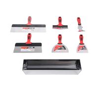 Bewinner Drywall Hand Tool Kit Stainless Steel Putty Taping Tools for Wall Repair with Comfortable Handle, 16 Inch Mud Pan for Drywall Taping Finishing - Suitable for DIY Enthusiasts