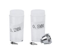 Bewinner Dual Action Airbrush Kit 0.2mm/0.3mm/0.5mm Needle, Gravity Feed Spray Gun for Model Painting, Nail Art, and Tattoo - 7CC/22CC Cup, 15-50 PSI, Professional Air Brush Set
