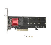 Bewinner Dual M.2 PCIe NVMe Adapter Card, Dual M.2 PCIe NVMe Adapter with PCIe Bifurcation Function,SSD to PCE 3.1 X8 X16 Channels, Support NVMe SSD 2230 2242 2260 2280 22110