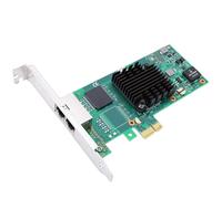 Bewinner Dual Port Gigabit PCIe Network Card, PCI Express 2.1 X1 Adapter with 350AM4 Chipset, for Server Desktop Industrial Applications
