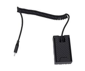 Bewinner Dummy Battery Power Cable for BP-U30 U35 U60 U90 PMW PXW Cameras | Type C PD 15V Input, 45W Output, Coiled Spring Cable, 120 Cm Extension, Power Indicator