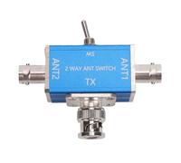 Bewinner Durable 2 Way Antennae Splitter Manual Switch 1 to 30Mhz for Amateur Radio Base Station Aluminum Alloy