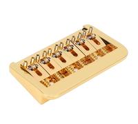Bewinner Electric Guitar Bridge with 10.5mm String Spacing, Top Load Design, Zinc Alloy Material, Copper Fixed Saddle for 6 String Guitars, Gold Finish