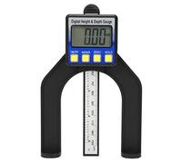 Bewinner Electronic Digital Height Depth Gauge 0-80mm, Woodworking Ruler Measuring Tool with Large LCD Display, Magnetic Base, Conversion, One-Key Clearing - for Depth