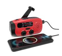 Bewinner Emergency Crank Radio NOAA AM FM WB Weather Alert, Solar Hand Crank Portable Radio with LED Flashlight, SOS Alarm, Type C Phone Charger for Camping, Survival, Power Outages