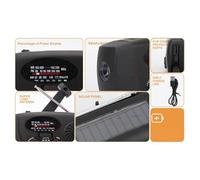 Bewinner Emergency Hand Crank Radio with LED Flashlight, 10000mAh Battery Solar Powered USB Charging Portable Weather AM FM NOAA WB for Home and Outdoor (Black)