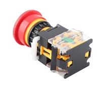 Bewinner Emergency Stop Switch 22mm Push Button Red Mushroom Head Twist | Safety Shut Off Switch, Industrial Control Panel Use, Screw Fixation, Flame Retardant Shell