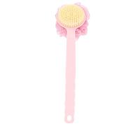 Bewinner Ergonomic Long Handle Shower Scrubber Body Brush with Massage Beads for Muscle Relaxation - Suitable for All, Pink, 13.4 X 3.3 Inch