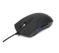 Bewinner Ergonomic Wired Mouse with Multimedia Keys for Gaming Office Study, Blue Backlit Type C Mouse, ABS