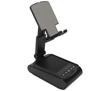 Bewinner F25 Cell Phone Stand, BT 5.1 Wireless Speaker, Adjustable Foldable Desktop Phone Holder Cradle Dock with Ant Slip Base, Compatible with Cell Phone Tablet 12.9in