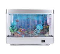 Bewinner Fake Fish Tank Lamp, LED Aquarium Kit with Moving Fish, LED White Light, Artificial Aquarium Lamp for Desktop, Bedroom