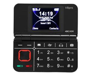 Bewinner Flip Foldable Mobile Phone with Large Keypad, FM Radio, Multi Language Support, Dual Display,Lightweight Senior Cell Phone for Travel Daily (Black)