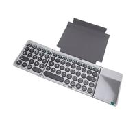 Bewinner Foldable Bluetooth Keyboard with Touchpad, Portable Wireless Keyboard for Tablet Laptop Smartphone, Connect Up to 3 Devices, Type C Rechargeable