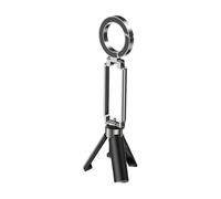 Bewinner Foldable Double Side Magnetic Phone Tripod, 180° Rotation Phone Holder with Carabiner, Dual-Sided Expansion, Lightweight for Vlogging, Travel, Photography