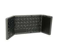 Bewinner Foldable Keyboard with Touchpad, 3 Folded Design, BT 5.1 Wireless, 64 Keys, Type C Charging, Magnetic Closure, Portable for IOS, (Grey)