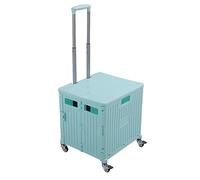 Bewinner Foldable Shopping Utility Cart, Portable Rolling Crate Handcart with 360° Rotate Wheel, Collapsible with Telescoping Handle for Grocery Book File Tool