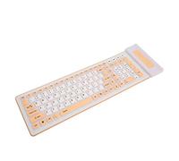 Bewinner Foldable Silicone Keyboard, 2.4G USB Wireless Silicone Keyboard, Soft Waterproof Rollup Keyboard, Dustproof Silent Portable Keyboard for Laptop, PC (Orange)