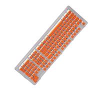 Bewinner FOS Step OEM Height Keycaps, 110 Keys ABS Double Take/Attempt Keycap Set for 61/87/104/108 Keys Mechanical Keyboard, Two Color Injection Molding (Orange red with white letters)
