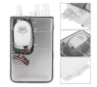 Bewinner G750-01 750GPH Shower Sump Pump with Automatic Switch, Multi-Inlet Bilge Drain Box for Marine Boat Yacht, 12V/24V DC, Submersible (12V)