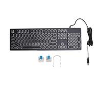 Bewinner Gaming Keyboard with Blue Switch, RGB Backlit Mechanical Keyboard for 7 8 10 XP, USB Wired for PC Laptop with Multimedia Shortcut Keys (Black)
