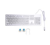 Bewinner Gaming Keyboard with Blue Switch, RGB Backlit Mechanical Keyboard for 7 8 10 XP, USB Wired for PC Laptop with Multimedia Shortcut Keys (White)