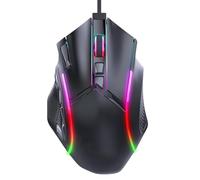 Bewinner Gaming Mouse RGB Wired with 12800DPI Accuracy, 12 Programmable Macro Keys, Comfortable Grip, Cool RGB Lighting Effects, Compatible with Computers