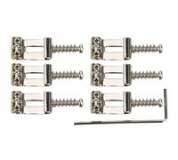 Bewinner GAQ06 6PCS Copper Zinc Alloy Roller Guitar Saddles, Electric Guitar Parts for Tremolo/Fixed Bridge, Improves Tone & Sustain, Easy Install