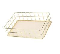 Bewinner Golden Wrought Iron Storage Basket, Multifunctional Wire Mesh Desktop Organizer for Home - Large Size, 9.6 X 6.5 X 2. Inch, Durable Stable Groceries Basket for Bathroom Living (Large)