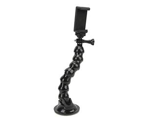 Bewinner Gooseneck Suction Cup Phone Holder, 360° Ajustable Car Mount Holder for Smartphone, Action Camera, Flexible Extension Car Windshield Mount with 1/4 Threaded