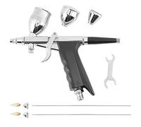 Bewinner Gravity Spray Gun Airbrush Kit with 0.3mm 0.5mm 0.8mm Nozzles & 2CC 5CC 13CC Cups - Complete Set for Models, Leather, Car Painting