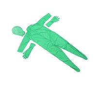 Bewinner Green Screen Bodysuit Full Split Design for Photography Film Video Chroma Key Body Suit with Hat & Gloves, 160cm/62.99in Milk Silk Stretchable One Piece for Live Broadcast VFX (180cm)