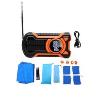 Bewinner Hand Crank Emergency Radio, IPX5 NOAA Portable Weather Radio with LED Flashlight, Solar Powered, 5000mAh Battery Operated, SOS Function for Emergencies, Camping