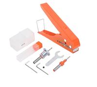 Bewinner Heavy Duty Handheld Hole Puncher,10mm Single Hole Punch for Banding, PVC Cards Thin Veneer, Iron Tool with Positioning Guide,All in One Kit