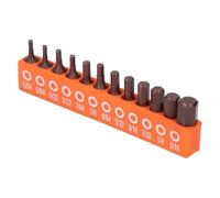 Bewinner Hex Bit Set Durable S2 Alloy Steel 25mm with Storage Holder for Industrial Use, 12Pcs Imperial 1/4 Shank Drill Bit Set for Electric, Applicable for Pneumatic, Hand Drill