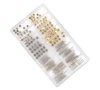 Bewinner High Hardness Watch Stem Extender + Crowns Set, Wear Resistant Replacement Tool Kit for Various Sizes Watch Repairing,Sturdy Stainless Steel Material 1 Box of Stem Extender + Crowns