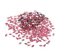 Bewinner Horse Eye Shape Flat Back Acrylic Rhinestones, 500pcs Multi-Color Sparkle Crystals for Crafts, Scrapbooking, Phone & Garment Decoration (Rose red)