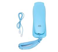 Bewinner Hotel Telephone Desktop Corded Phone with Mute Pause Redial Night Light Music Ringing, Slim Landline Phone Anti-Interference Thunder for Office Home Hotel, Pulse Dialing (Blue)