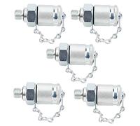 Bewinner Hydraulic Testing Adapter 5Pcs PT/PPT NPT1/4 Thread Test Coupling Connectors for Pressure Measuring, High Pressure Hydraulic System Adapters, Carbon Steel Galvanized -40℃-+100℃ (M10*1)